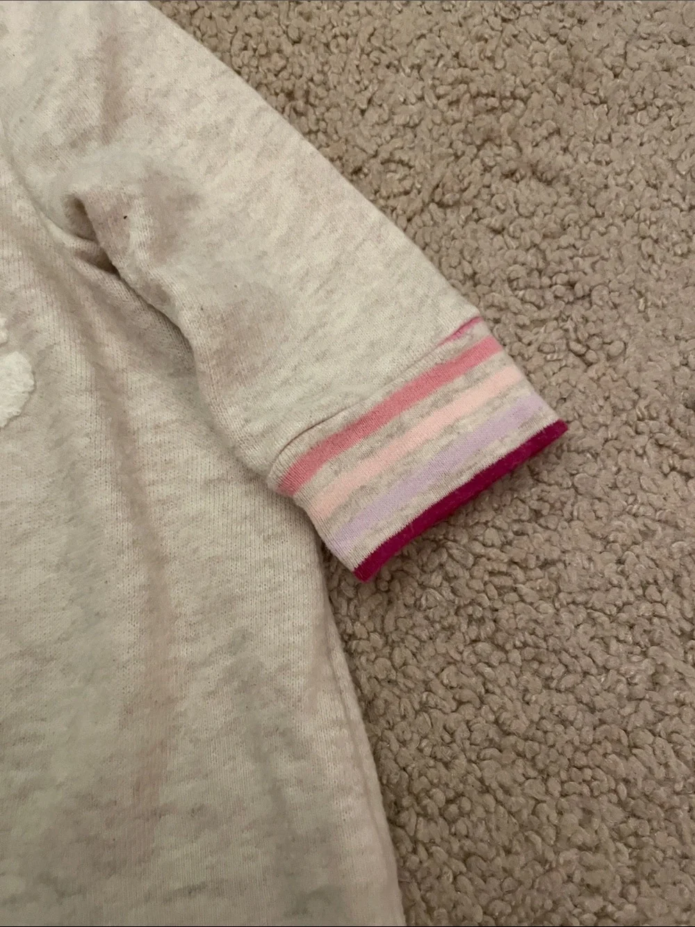 GAP Cream One-Piece Footie with Pink Heart 'Love'
